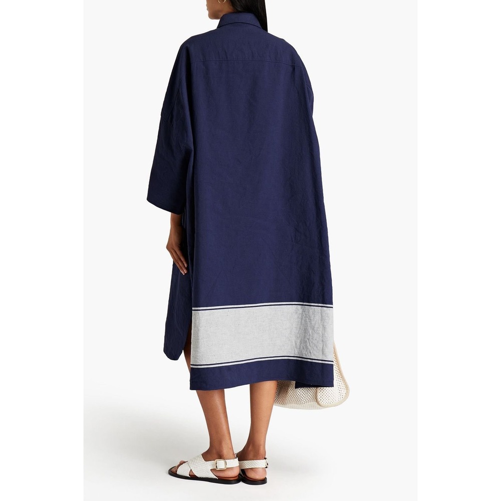 JOSEPH baker moroccan‎ stripe linen oversized shirt dress NWT blue